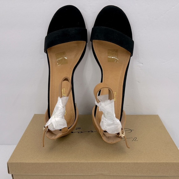 VINTAGE HAVANA, BLACK & TAN OPEN TOE MIDTOP, ADJUSTABLE ANKLE LOOP WITH BUCKLE - Picture 6 of 14